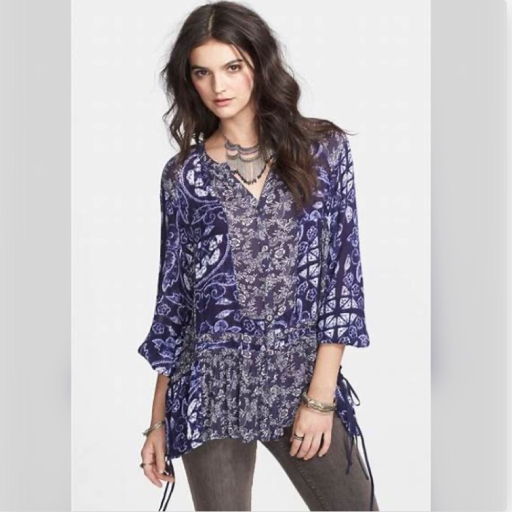 FREE PEOPLE Ratio Print Tunic Size Small